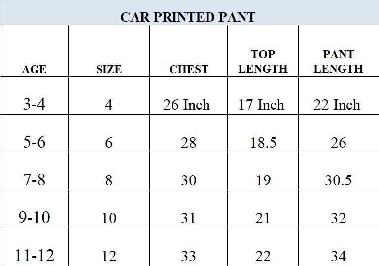 Size Chart