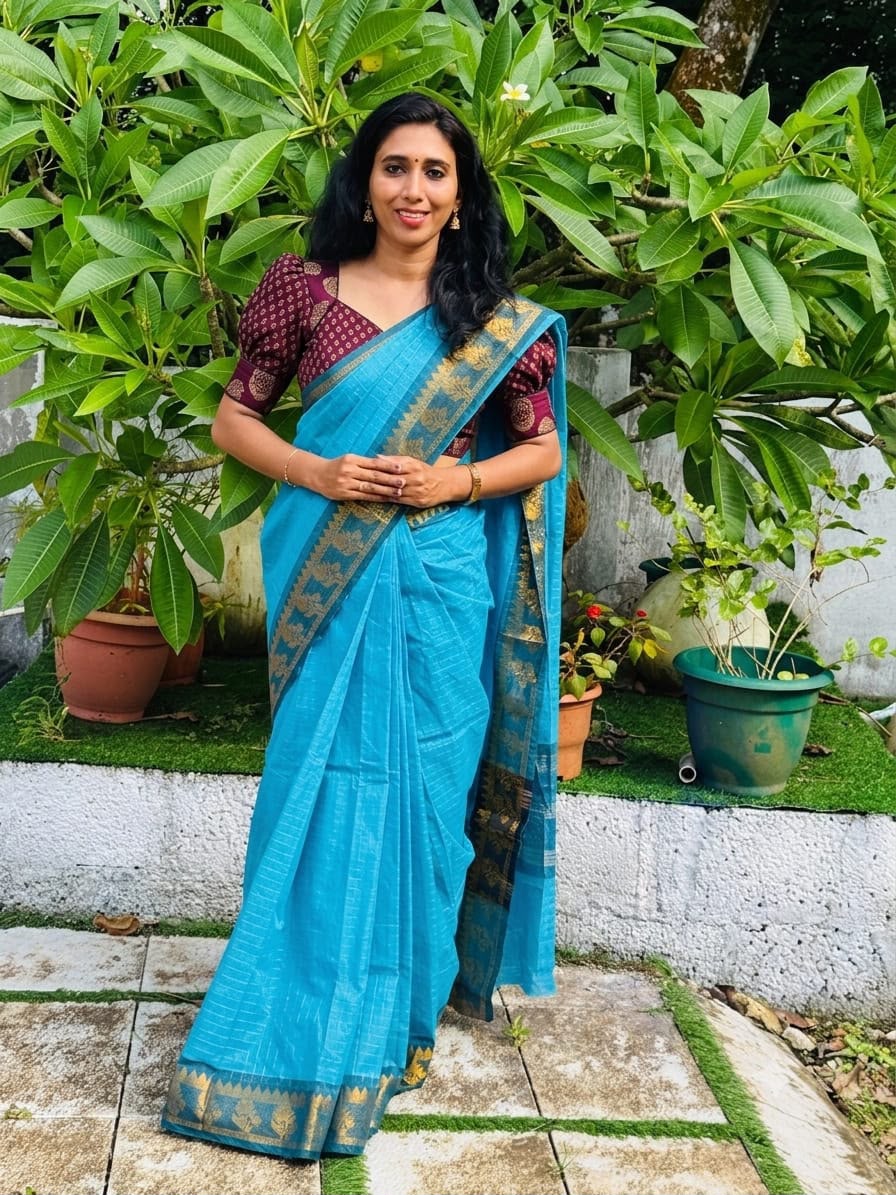 A0A67 KALYANI  Cotton SUNGUDI CHECKED Saree