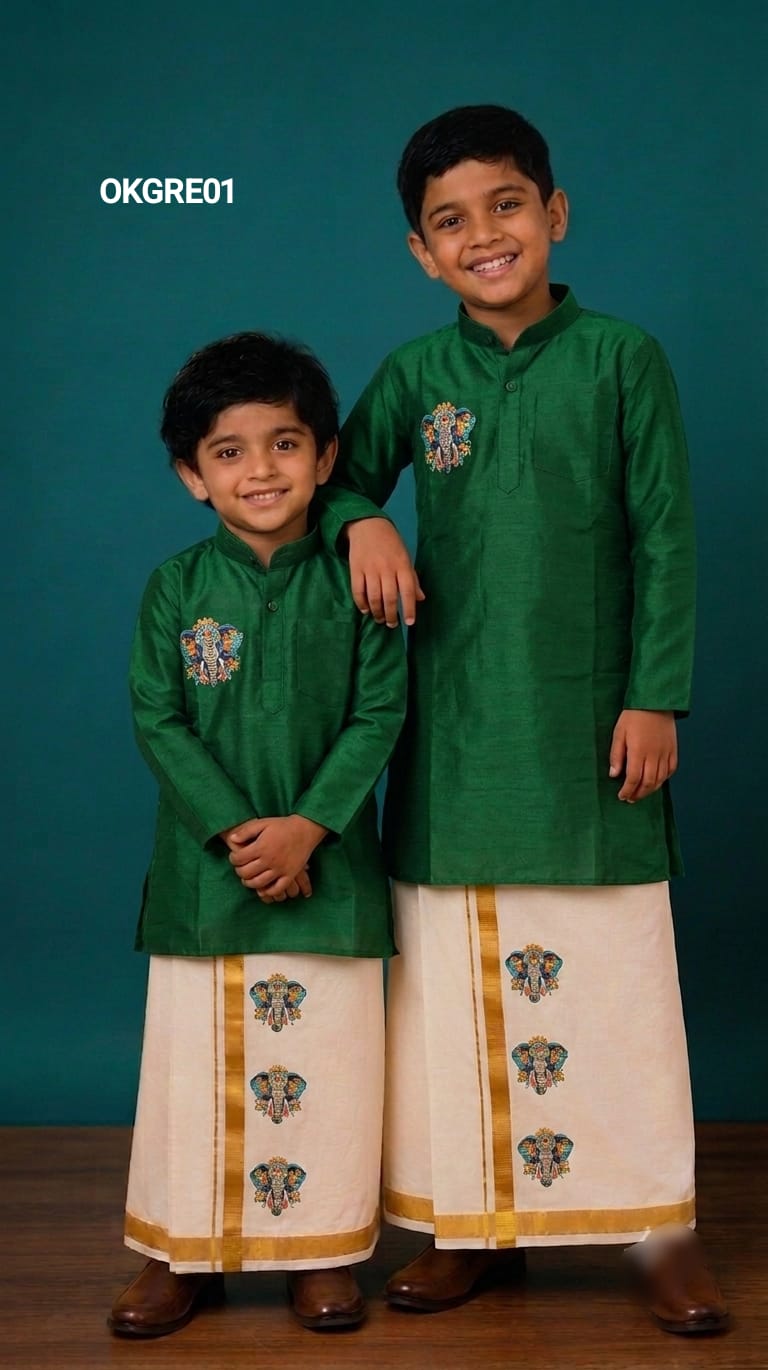 AA59 (0-1 (1-2 yr) Boys Traditional full Sleeve kurtha & Dhoti Set – Festive Ethnic Wear (2)