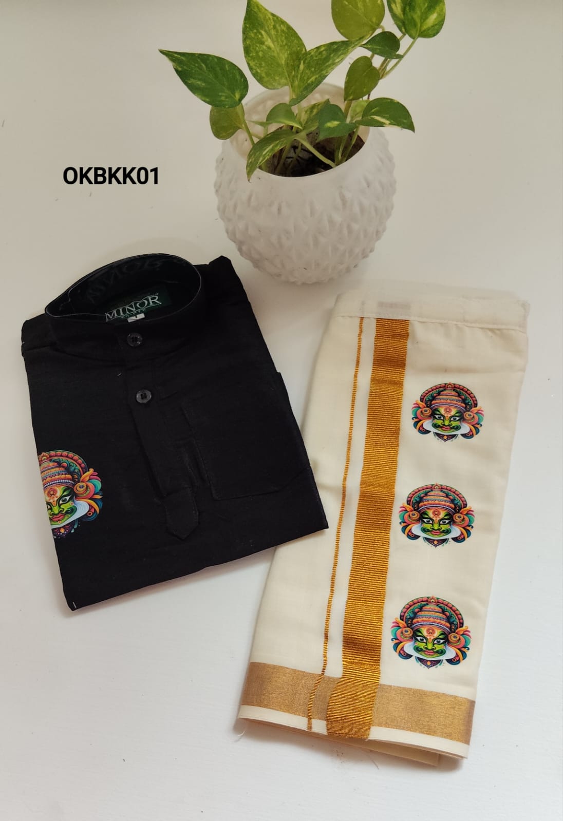 AA59 (0-1 (1-2 yr) Boys Traditional full Sleeve kurtha & Dhoti Set – Festive Ethnic Wear (2) - Image 6