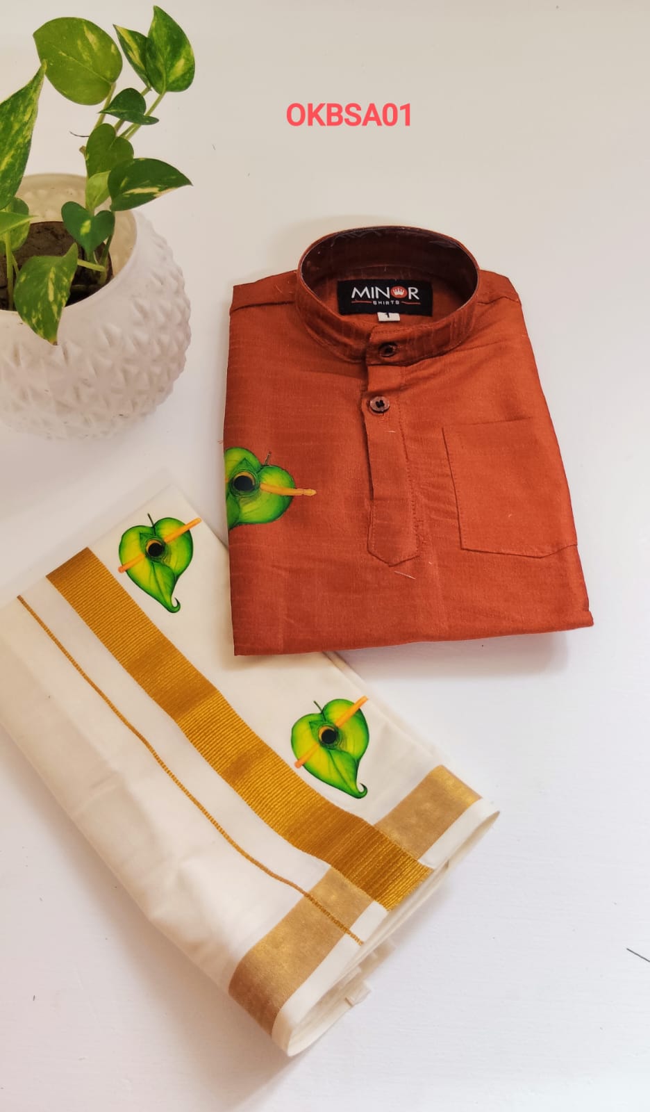 AA59 (0-1 (1-2 yr) Boys Traditional full Sleeve kurtha & Dhoti Set – Festive Ethnic Wear (2) - Image 8