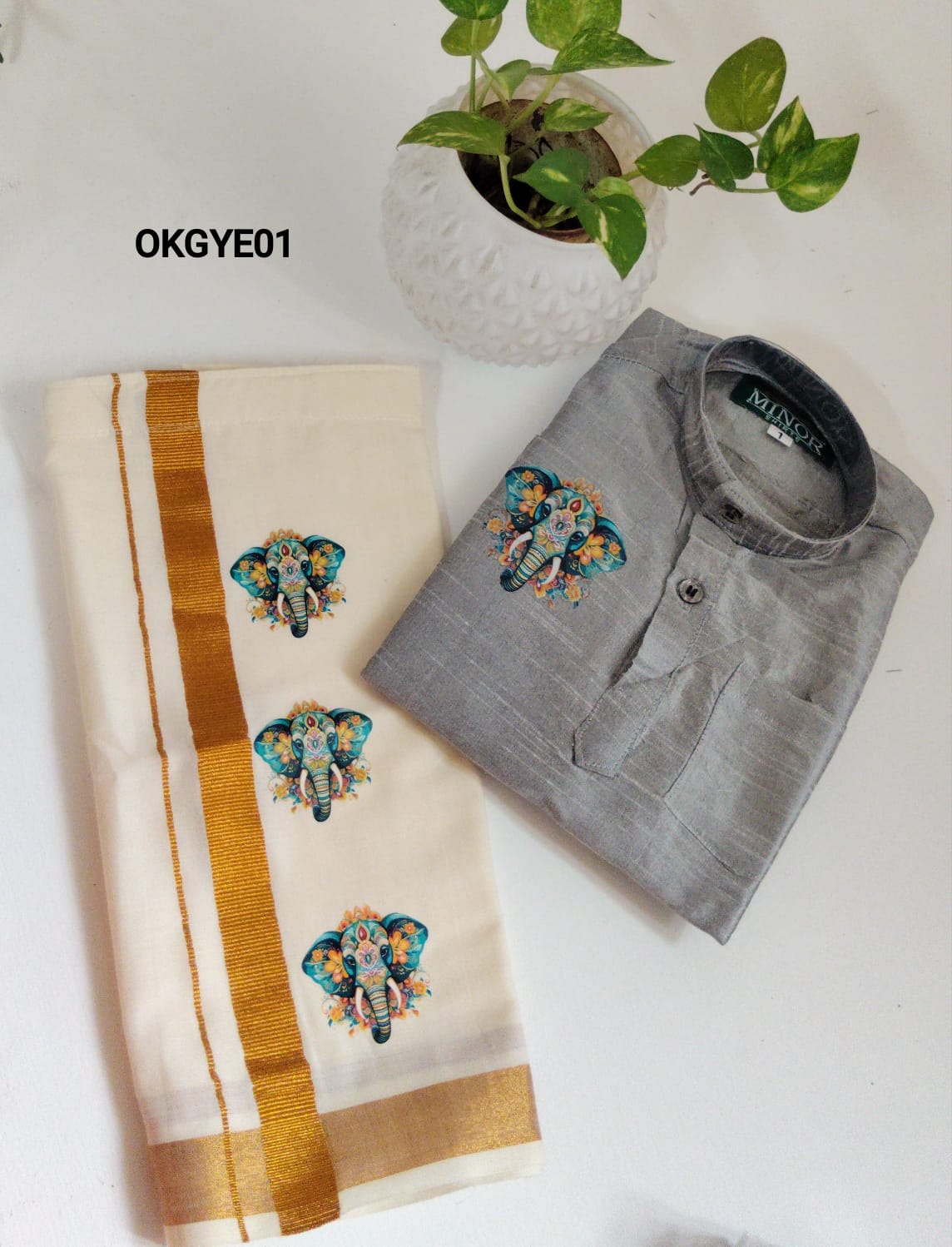 AA59 (0-1 (1-2 yr) Boys Traditional full Sleeve kurtha & Dhoti Set – Festive Ethnic Wear (2) - Image 7