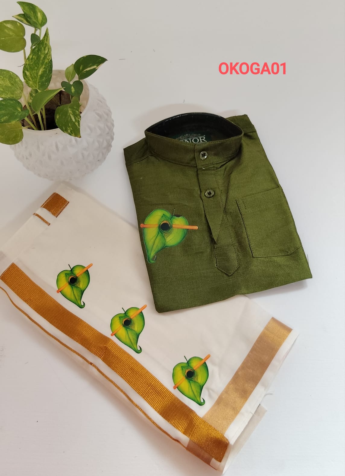 AA59 (0-1 (1-2 yr) Boys Traditional full Sleeve kurtha & Dhoti Set – Festive Ethnic Wear (2) - Image 9