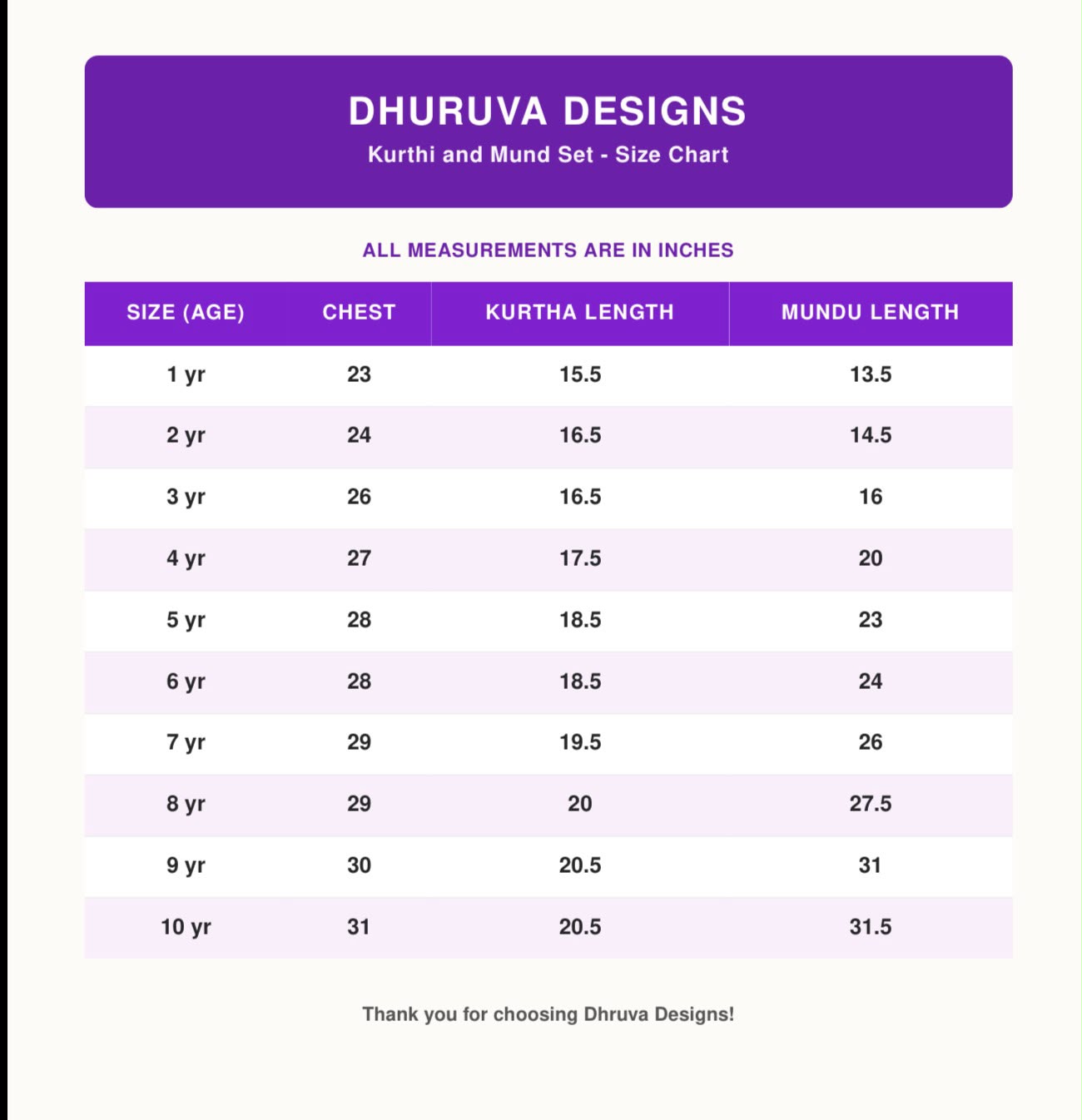 Size Chart