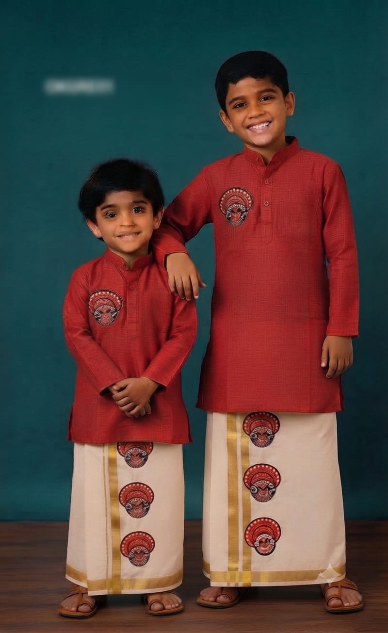 AA59 (2-3) (3-4 yr) Boys Traditional full Sleeve kurtha & Dhoti Set – Festive Ethnic Wear (2)