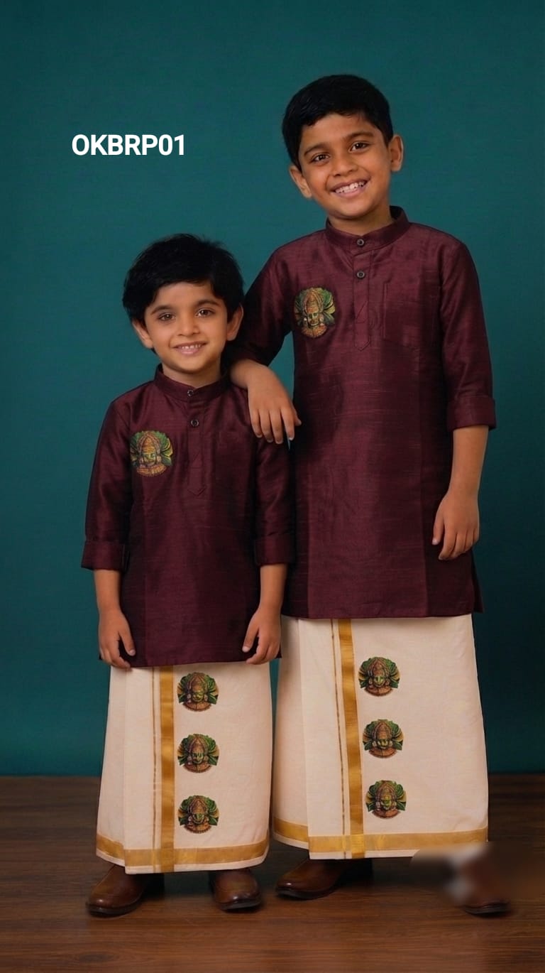 AA59 (4-5) (5-6 yr) Boys Traditional full Sleeve kurtha & Dhoti Set – Festive Ethnic Wear (2)