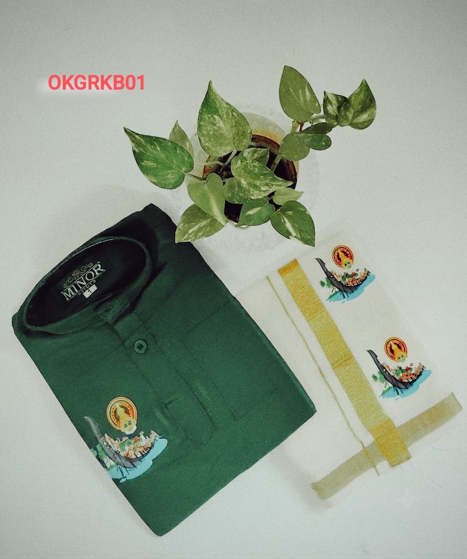 AA59 (6-7) (7-8 yr) Boys Traditional full Sleeve kurtha & Dhoti Set – Festive Ethnic Wear (2) - Image 3