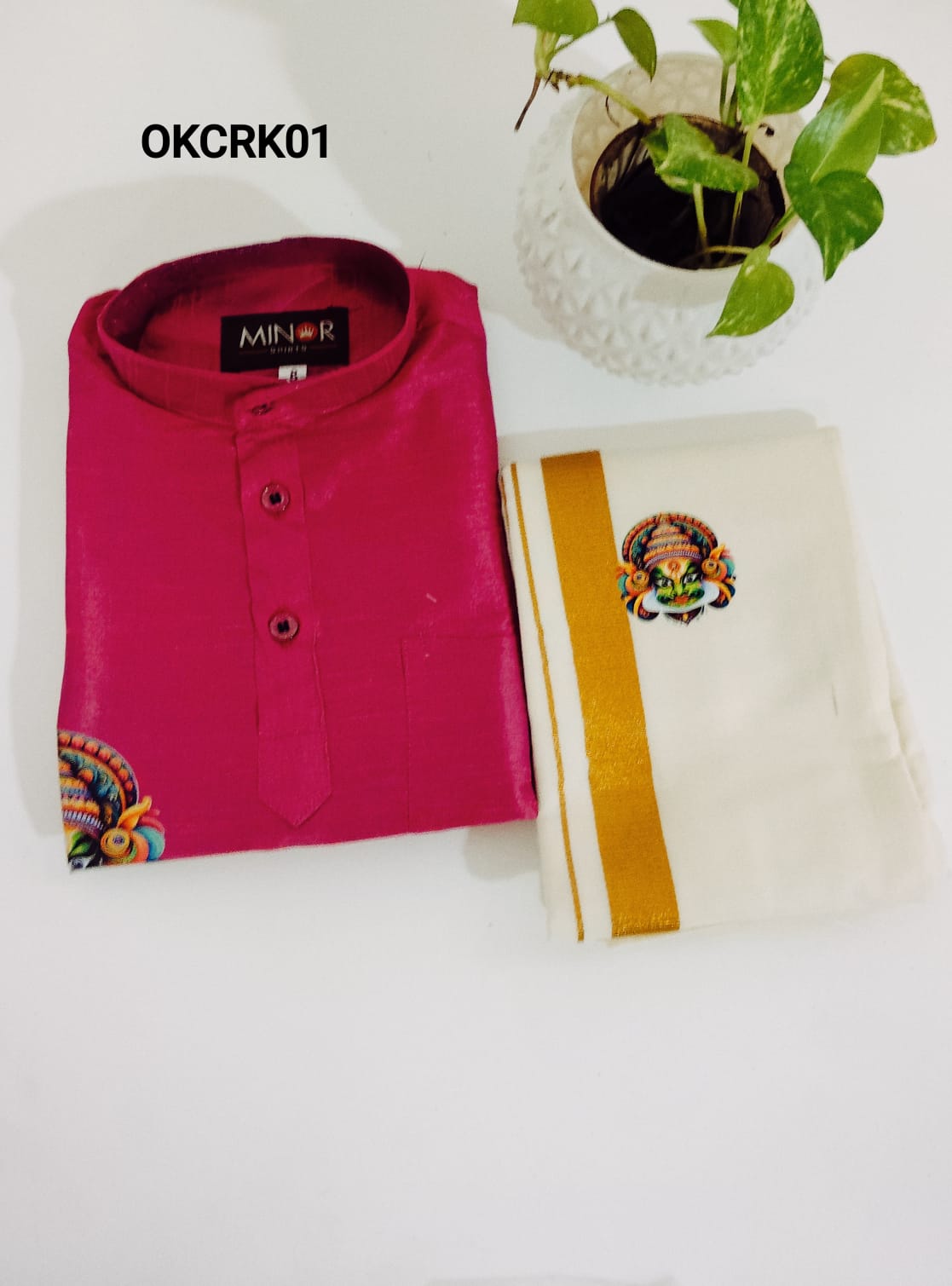 AA59 (8-9) (9-10 yr) Boys Traditional full Sleeve kurtha & Dhoti Set – Festive Ethnic Wear (2) - Image 6