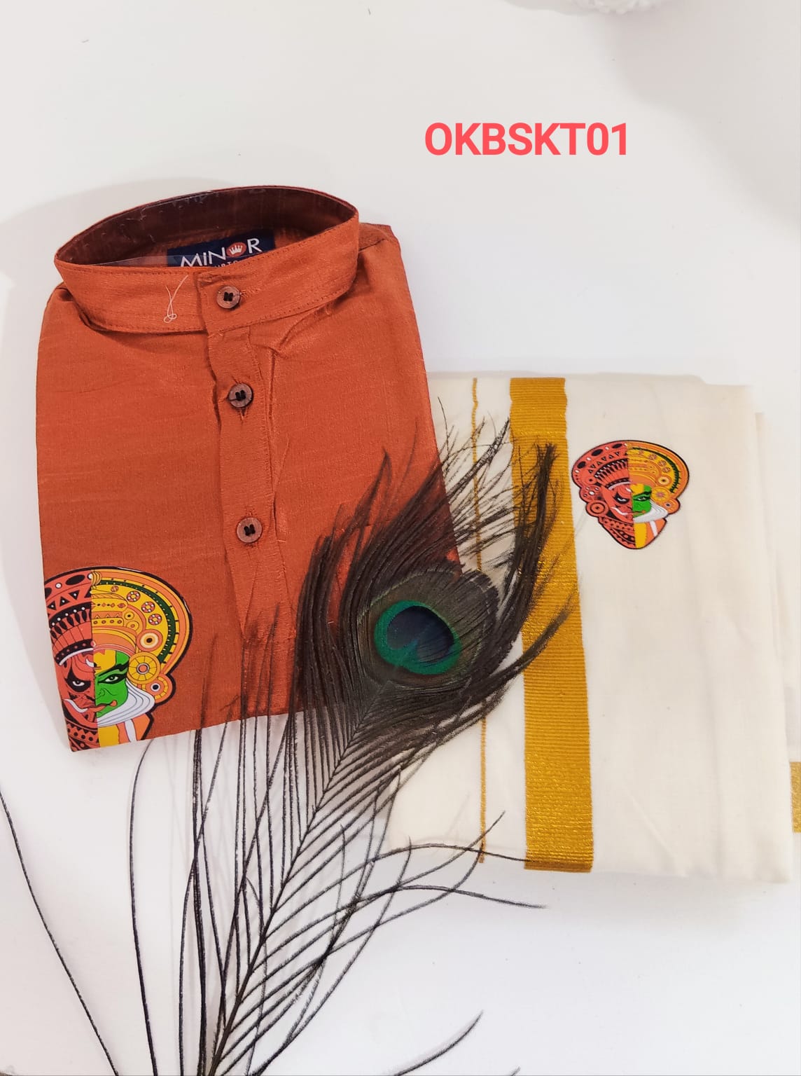 AA59 (8-9) (9-10 yr) Boys Traditional full Sleeve kurtha & Dhoti Set – Festive Ethnic Wear (2) - Image 8