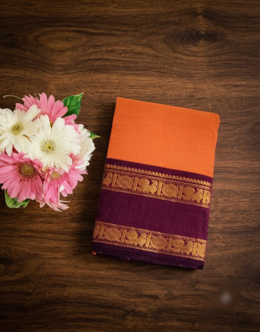 A0A61  Kanchi Cotton Arunima Saree | Traditional Cotton Saree