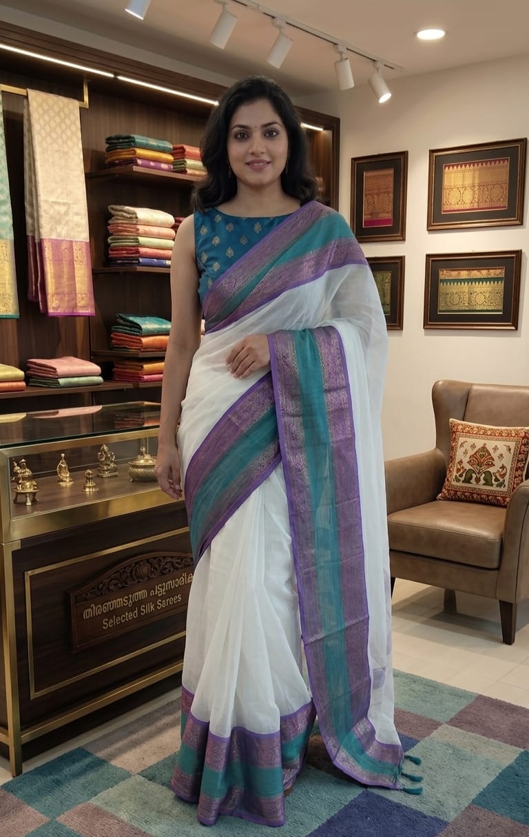 A0A48 MUL COTTON SAREE PULARI