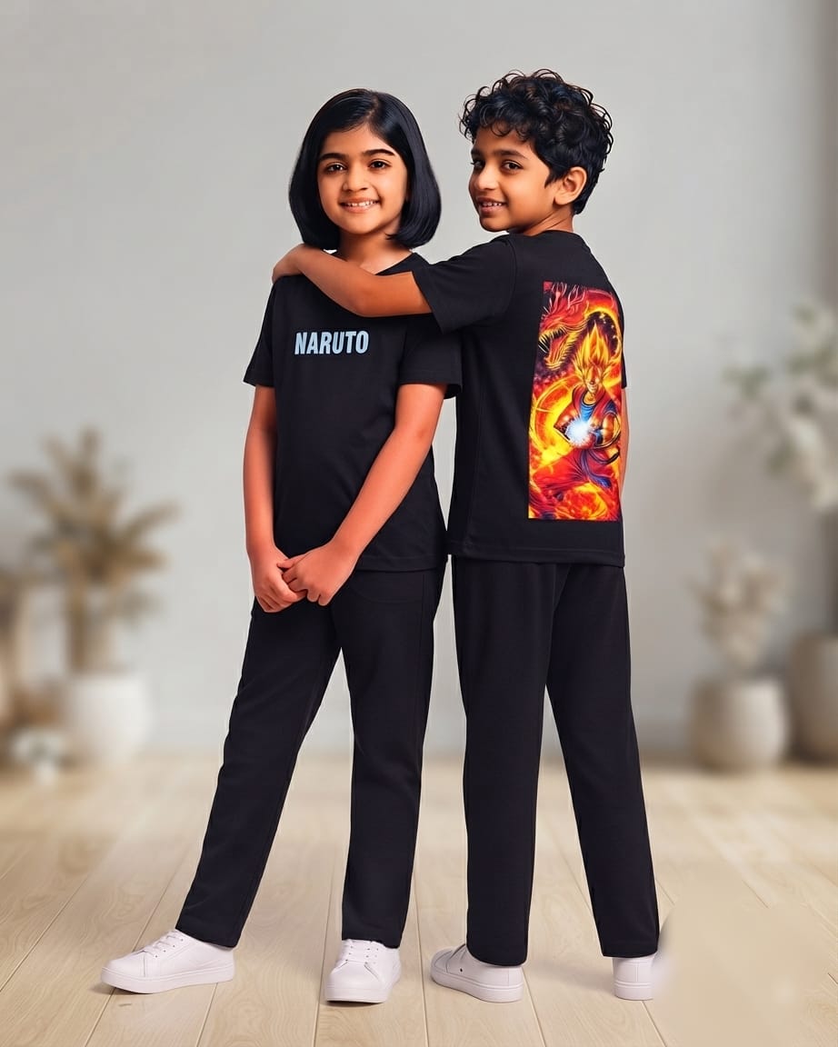 AA37 Naruto Anime Printed Pant Co-Ord Set – Unisex Casual Wear