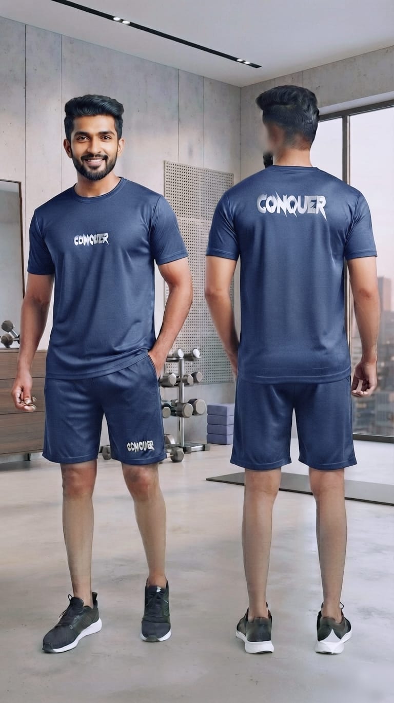 A88 Men's Conquer & Dream Shorts Set – Stylish Casual Wear