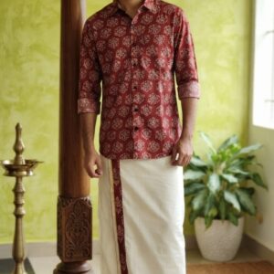 A89 Men's Full Sleeve Shirt & Dhoti Combo Set – Traditional Ethnic Wear