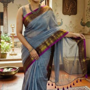 A0A48 MUL COTTON SAREE MEKHAMALHAR