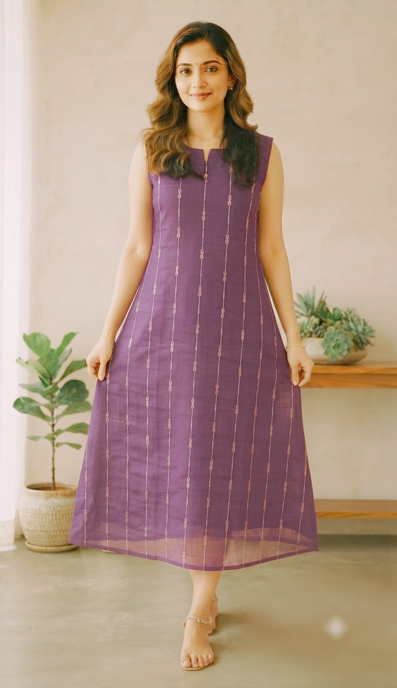 A0A46 Royal Ladies Flared Dress | Elegant & Comfortable Ethnic Wear