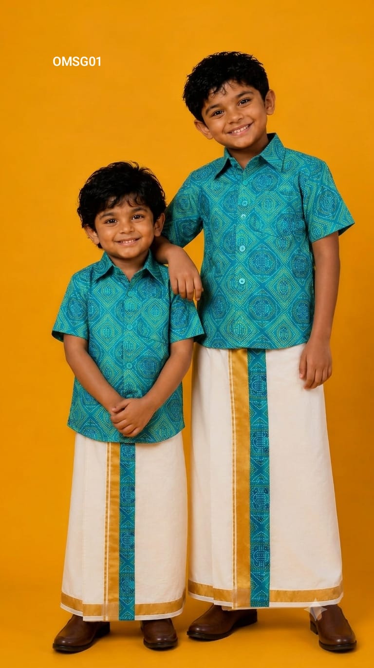 AA60 Boys (0-3yrs)Traditional Half Sleeve Shirt & Dhoti Set – Festive Ethnic Wear (2) - Image 24