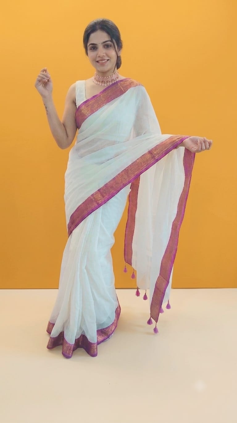 A0A48 MUL COTTON SAREE MUNJARI