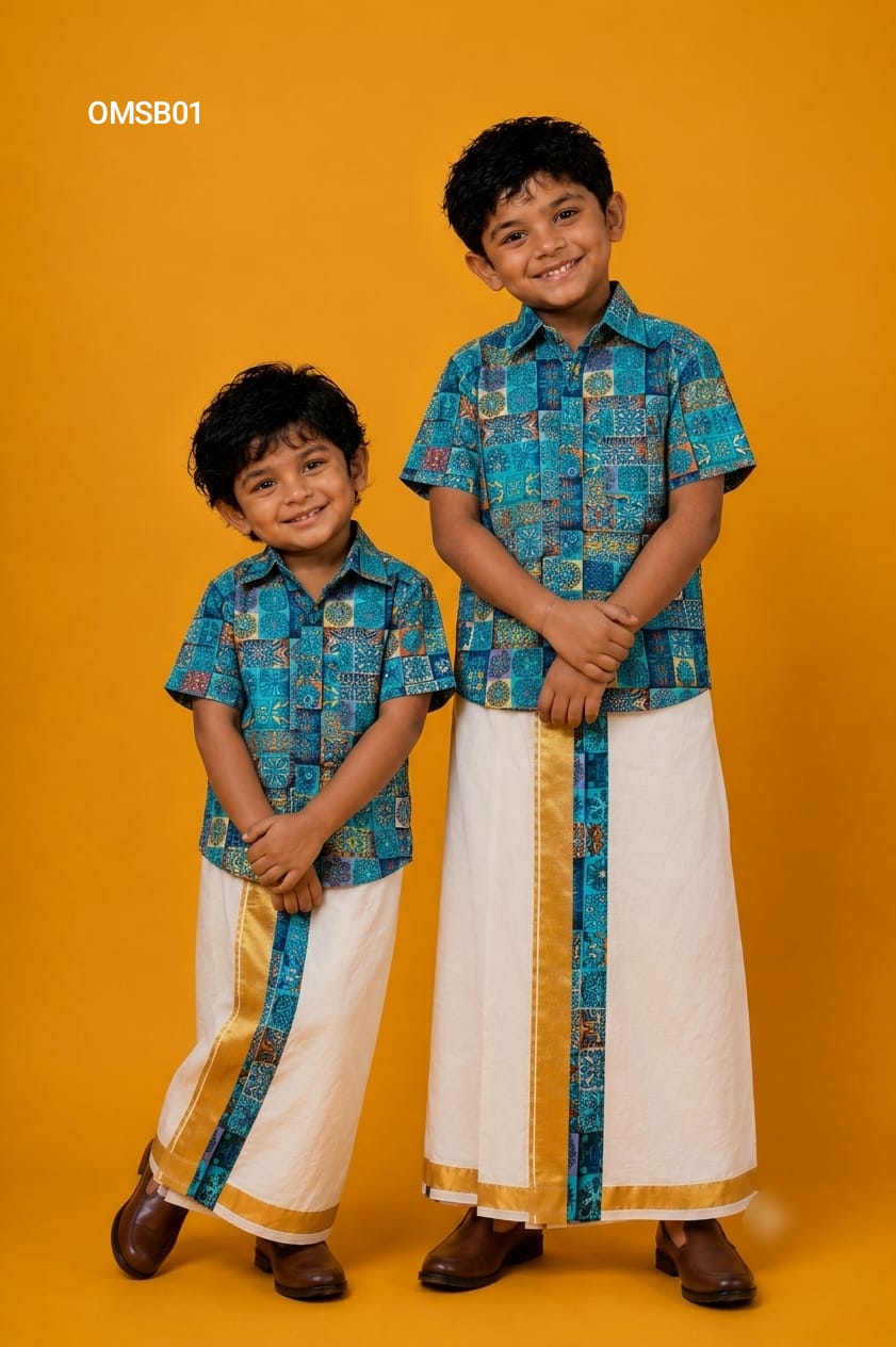 AA60 Boys (0-3yrs)Traditional Half Sleeve Shirt & Dhoti Set – Festive Ethnic Wear (2) - Image 25
