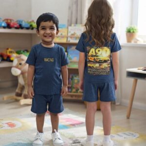 AA32 Car Shorts(4) – Printed Unisex Co-Ord Set