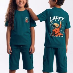 AA39 ANIME PRINTED THREE FOURTH CO-ORD SET UNISEX