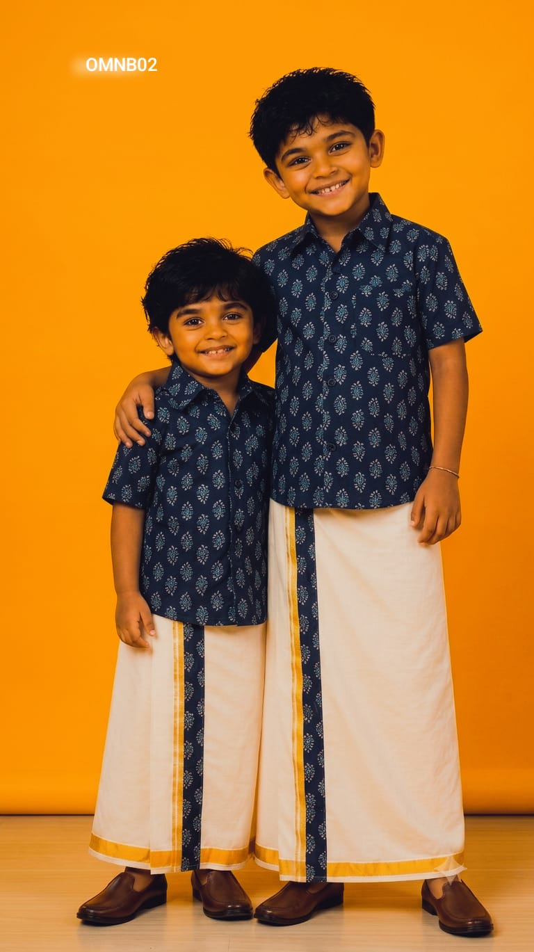 AA60 Boys (0-3yrs)Traditional Half Sleeve Shirt & Dhoti Set – Festive Ethnic Wear (2) - Image 26