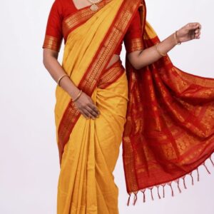 A0A47 KALYANI  Cotton GOLDEN RUBY Saree