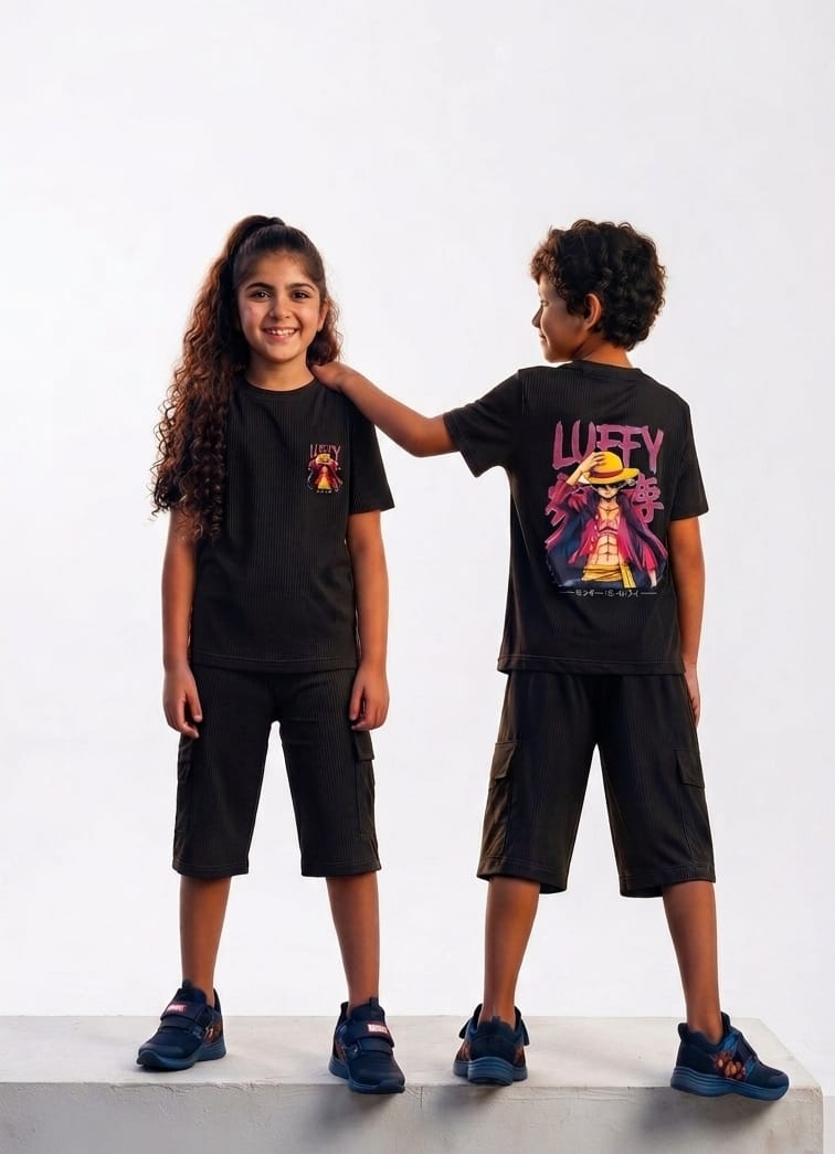 AA39 ANIME PRINTED (2) THREE FOURTH CO-ORD SET UNISEX - Image 6