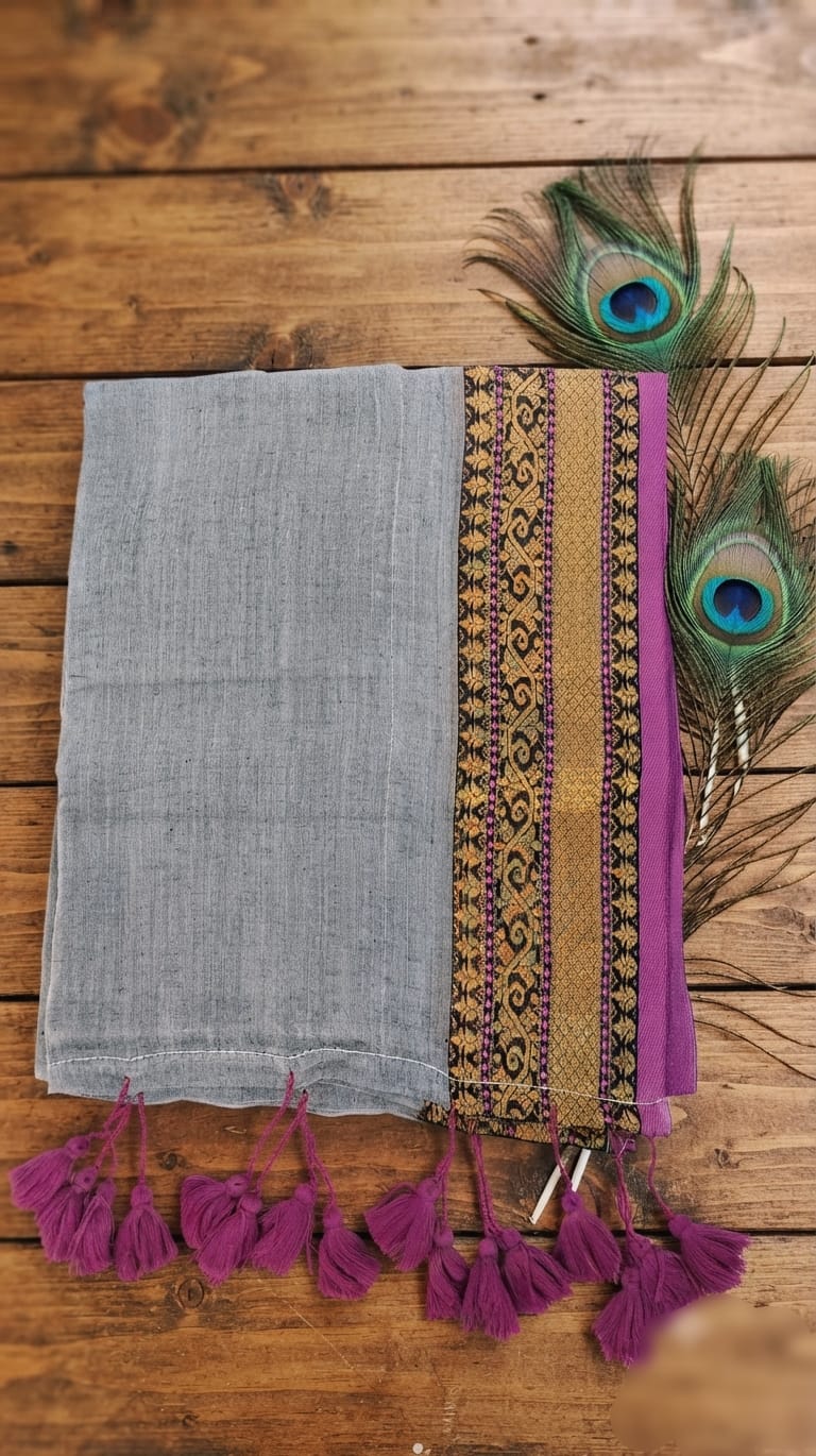 A0A48 MUL COTTON SAREE MEKHAMALHAR - Image 2