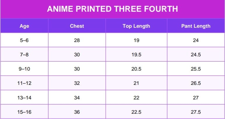 Size Chart