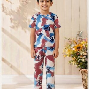AA36 Boys Graphic Printed Co-Ord Set – Stylish Casual Wear