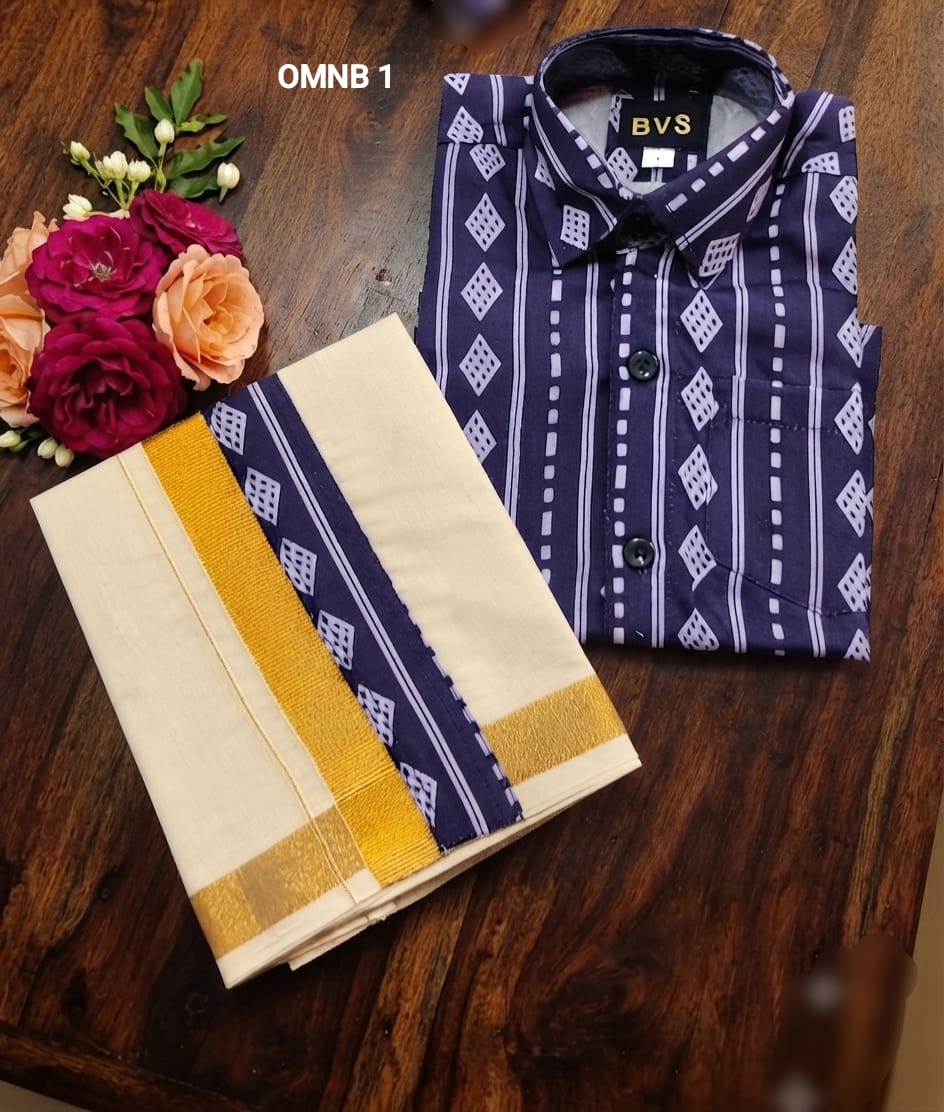 AA60 Boys (0-3yrs)Traditional Half Sleeve Shirt & Dhoti Set – Festive Ethnic Wear (2)
