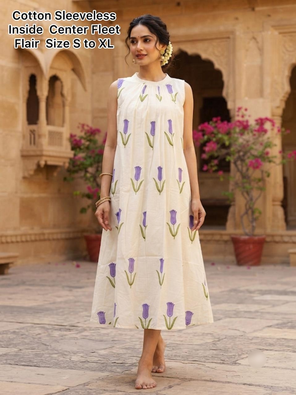 A0A56 Women's MANDHARA Onam outfit – Elegant Casual Wear - Image 3