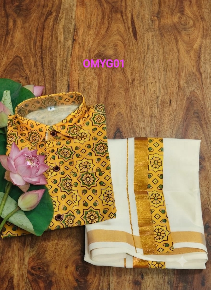 AA60 (13-15yrs) Boys Traditional Half Sleeve Shirt & Dhoti Set – Festive Ethnic Wear (2) - Image 9