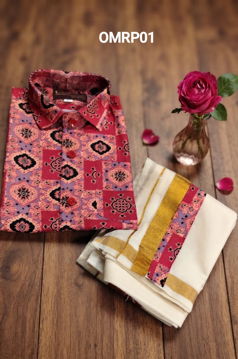 AA60 (13-15yrs) Boys Traditional Half Sleeve Shirt & Dhoti Set – Festive Ethnic Wear (2) - Image 12
