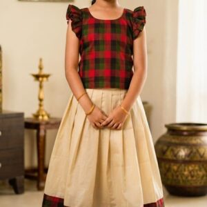 A1A68 MADRAS CHECK Skirt & Top Set for Girls