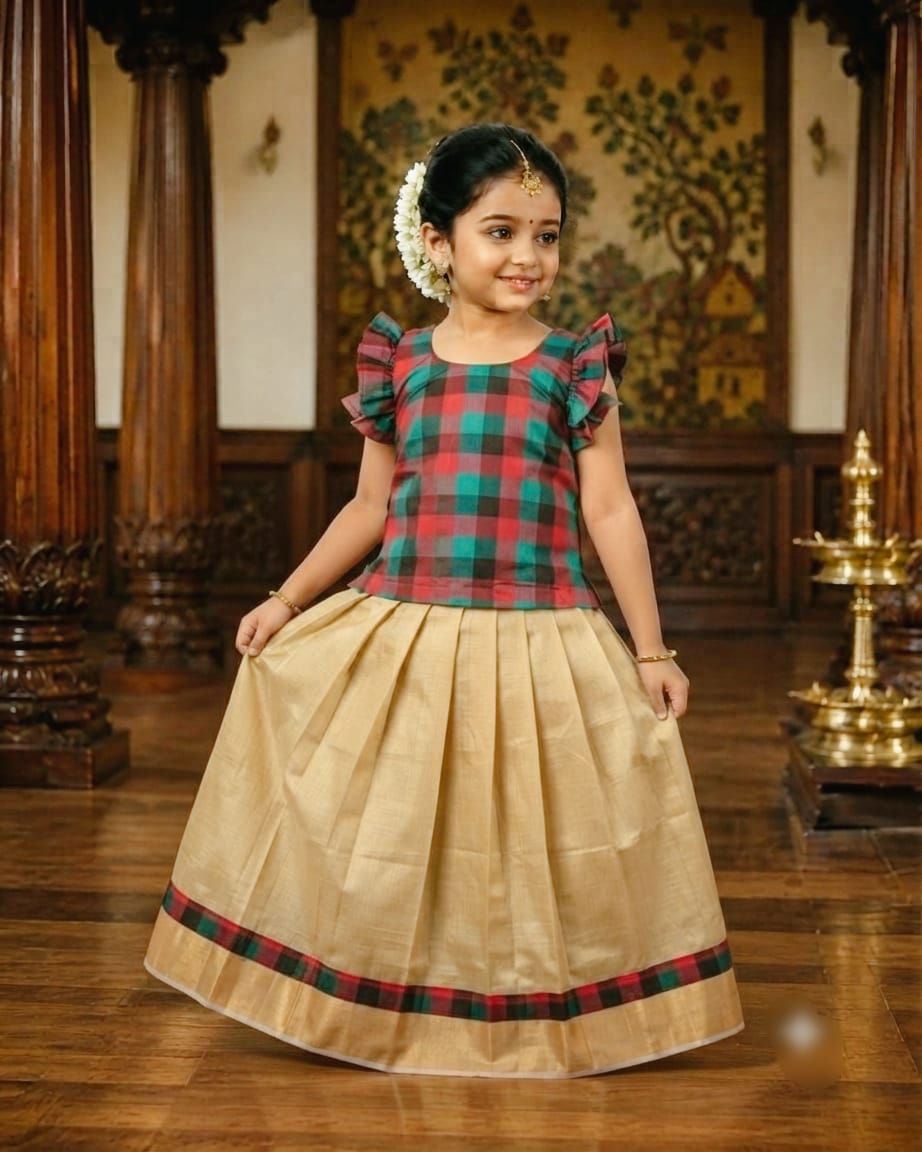 A1A68 MADRAS CHECK Skirt & Top Set for Girls - Image 2