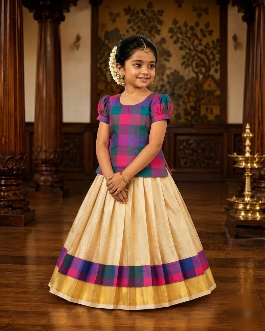 A1A67 MADRAS CHECK Skirt & Top Set for Girls - Image 3
