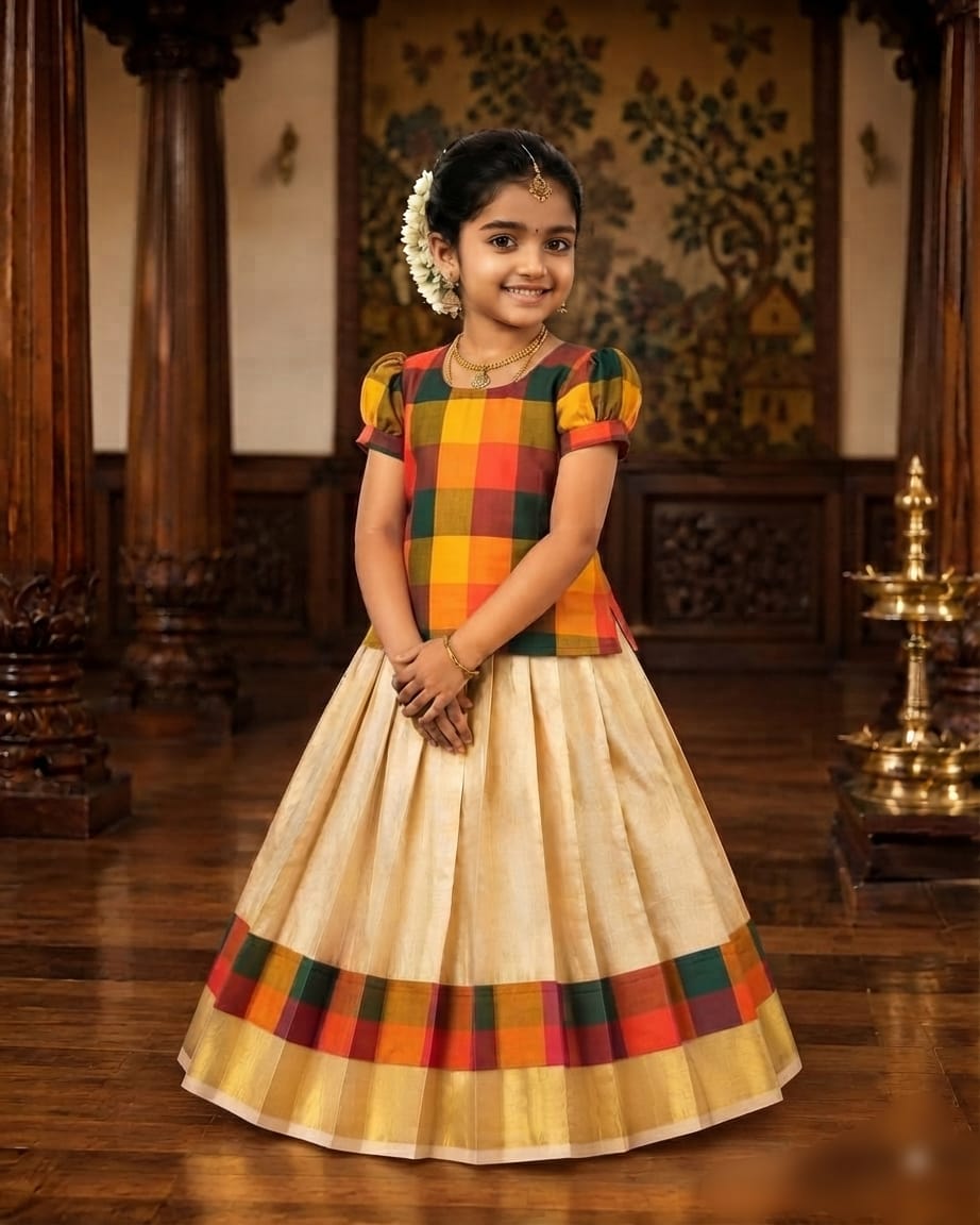A1A67 MADRAS CHECK Skirt & Top Set for Girls