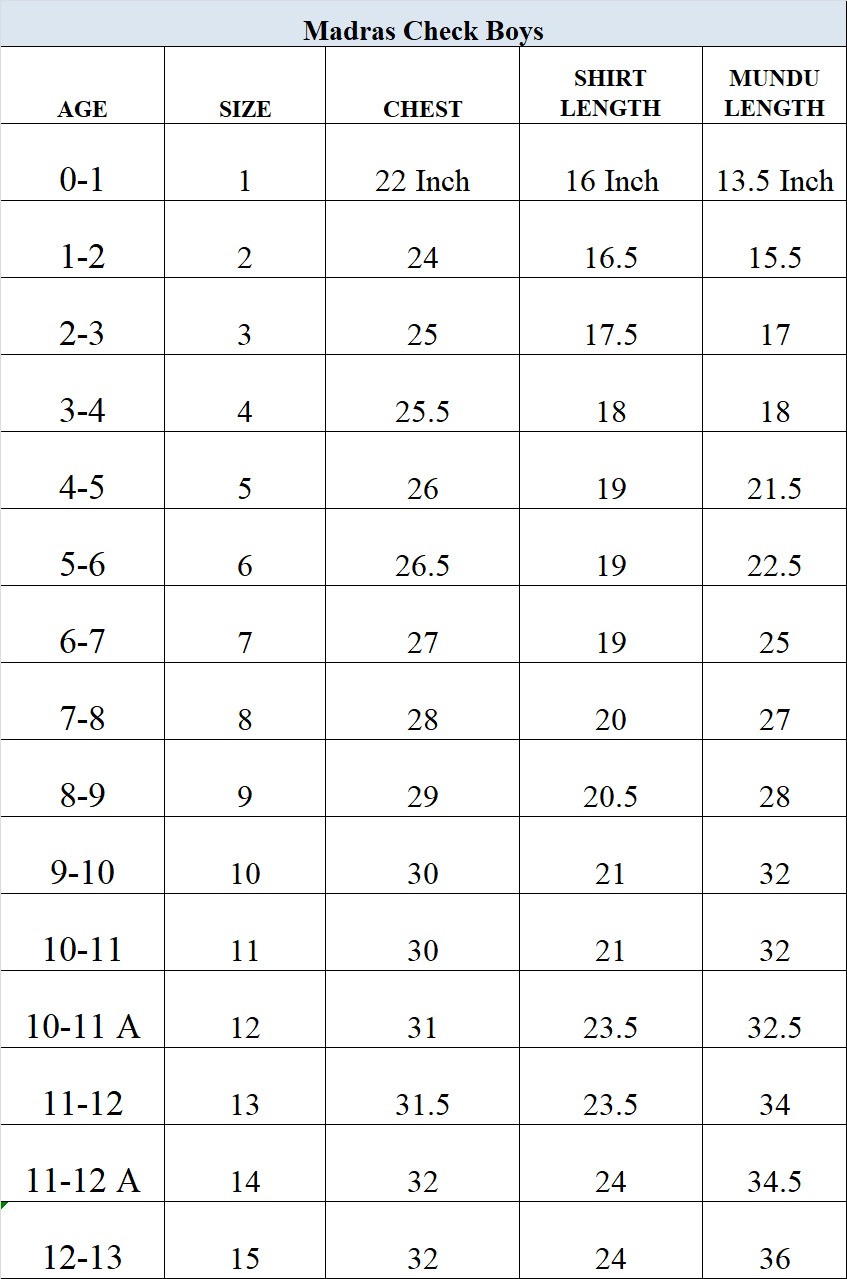 Size Chart
