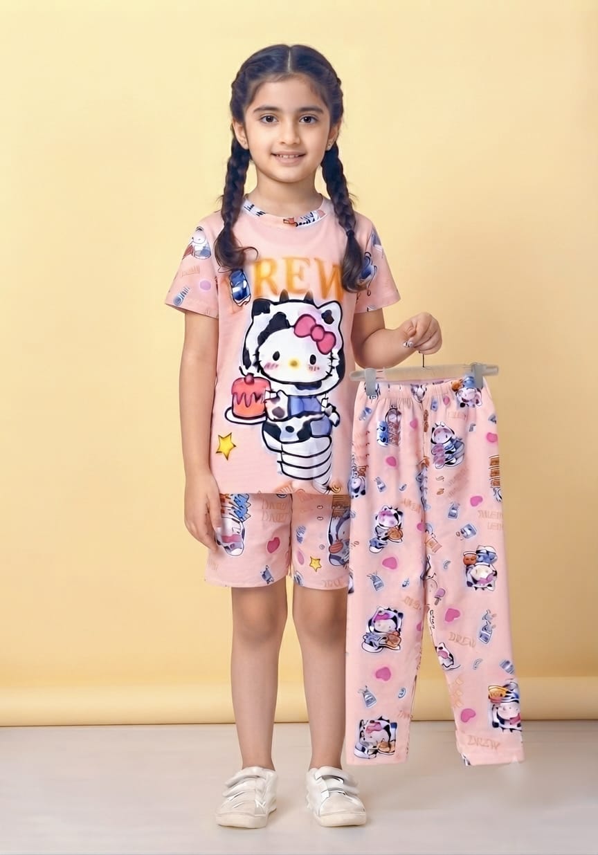 A1A63 (New-2) Girls Korean Three-Piece Co-Ord Set – Stylish Casual Wear - Image 5